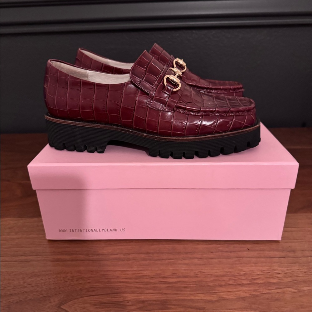 Intentionally Blank Women's Burgundy Loafers